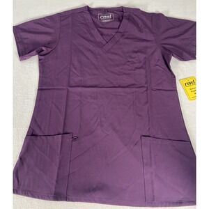Revel Jaxson Scrub Top Mens Medium Purple New Premium Stretch V-Neck Pockets